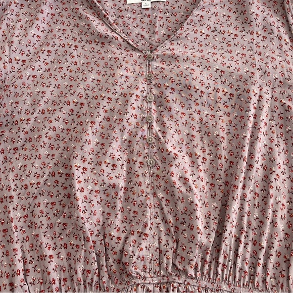 Uniqlo Ditsy Floral 3/4 Blouson Sleeve Midi Dress Size L - Picture 7 of 10